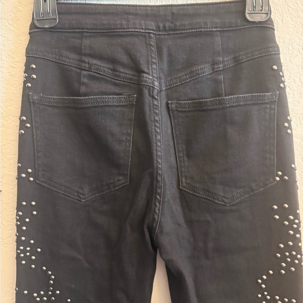 Free People Black Studded Flare Pants Size 25 - Picture 6 of 8